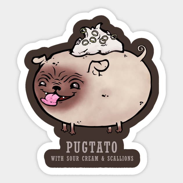 Pugtato Sticker by Unihorse